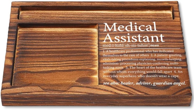 CWGOTC Medical Assistant Gifts for Women, Wooden Sticky Note Pad Holder, Thank You Appreciation Gift for Medical Assistants, Graduation, Birthday, Nurse Week Desk Decor YCB54 - Image 1